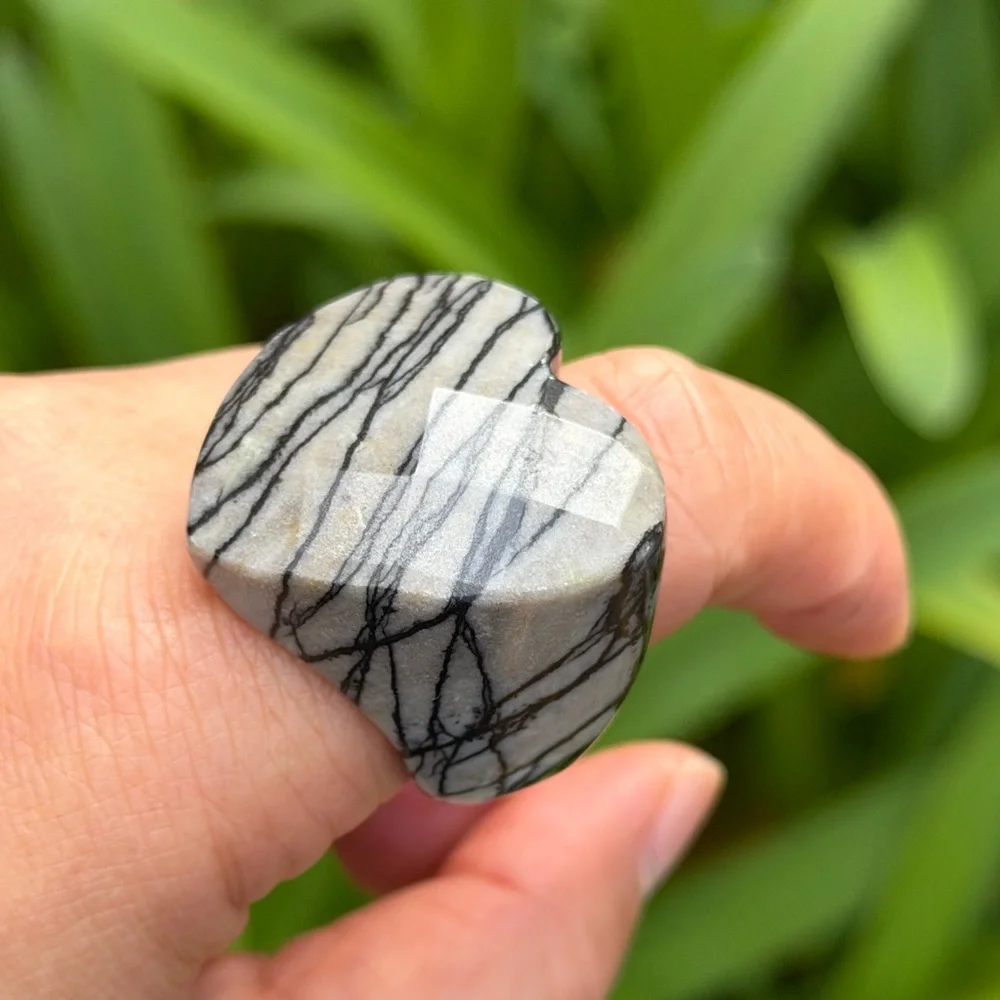 Size 11.5 Chunky Statement Picasso Jasper‎ Heart Ring 0859